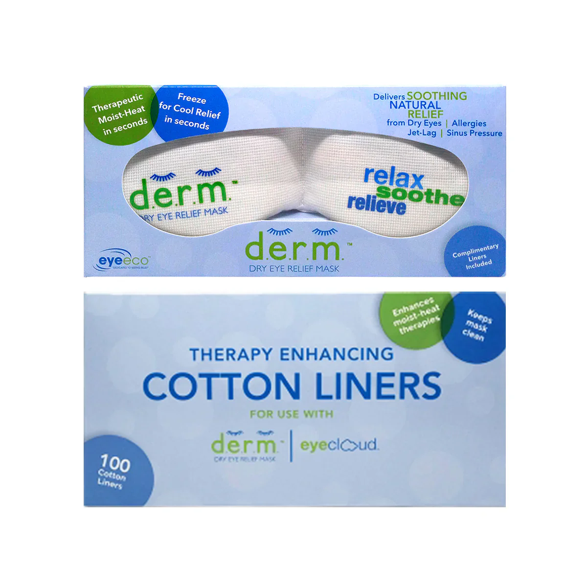 DERM Dry Eye Relief Mask Cotton Liners (100 pack) - Image 2