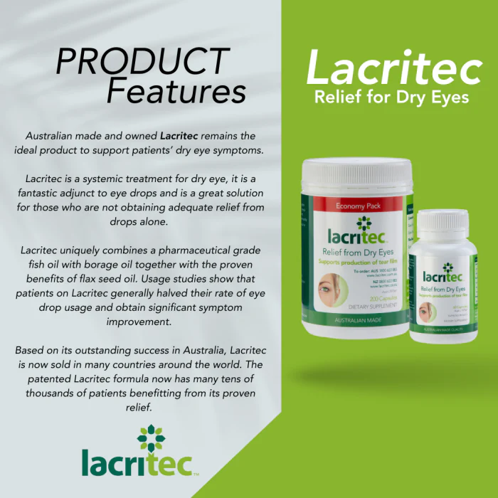 Lacritec Dry Eye Supplement - 200 Capsules - Image 4