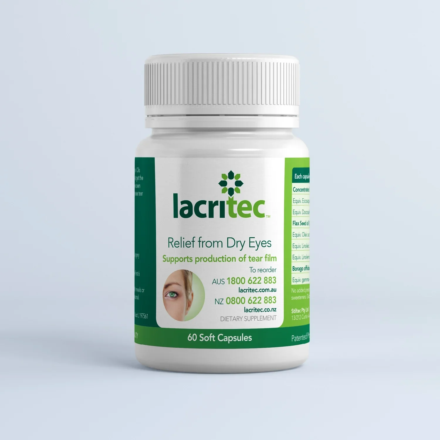 Lacritec Dry Eye Supplement - 60 Capsules - Image 3