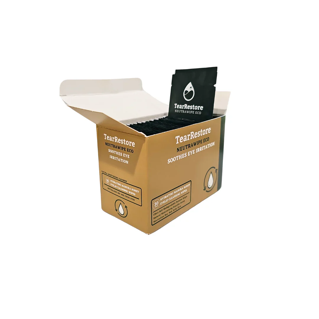 TearRestore NeutraWipe Eco Manuka Honey Eyelid Wipes - Image 3