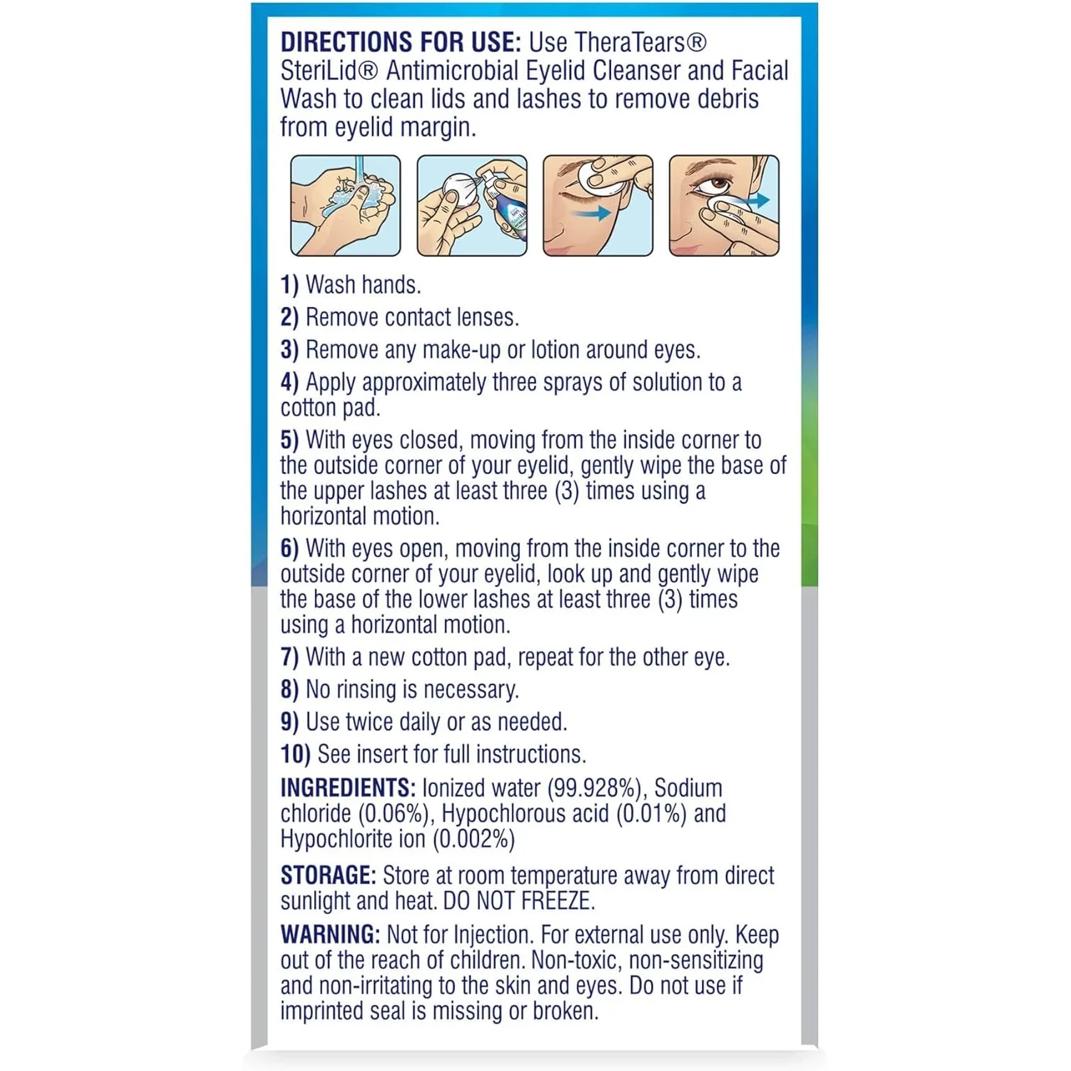 Thera Tears Sterilid Antimicrobial Eyelid Cleanser & Face Wash - Image 3